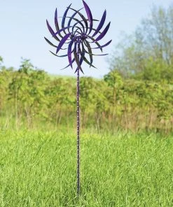 Happy Gardens Purple Pinwheel Wind Spinner 22" Wind Spinners