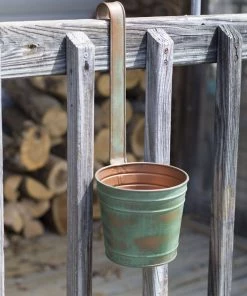 Happy Gardens New Arrivals Railing Planter Pot Green