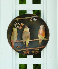 Happy Gardens Raised Cedar Waxwing Wall Decor Disc