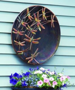 Happy Gardens Raised Dragonflies Wall Decor Disc, 23"