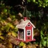 Happy Gardens Red Christmas Cottage Bird Feeder Birdhouses/Baths 1 Happy Gardens Red Christmas Cottage Bird Feeder Birdhouses/Baths