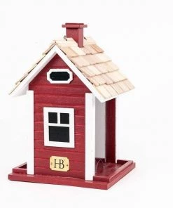 Happy Gardens Red Christmas Cottage Bird Feeder Birdhouses/Baths