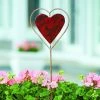 Happy Gardens Garden Stakes & Rain Gauges Red Heart Disc Garden Stake 2 Happy Gardens Garden Stakes & Rain Gauges Red Heart Disc Garden Stake