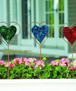 Happy Gardens Garden Stakes & Rain Gauges Red Heart Disc Garden Stake