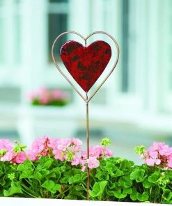 Happy Gardens Garden Stakes & Rain Gauges Red Heart Disc Garden Stake