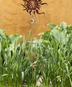 Happy Gardens Red Sun Face Garden Stake