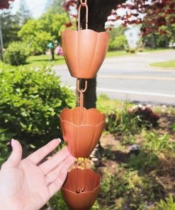 Happy Gardens Rain Chains Scallop Cup Rain Chain