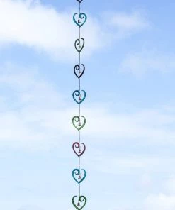 Happy Gardens Scroll Heart Multicolor Rain Chain