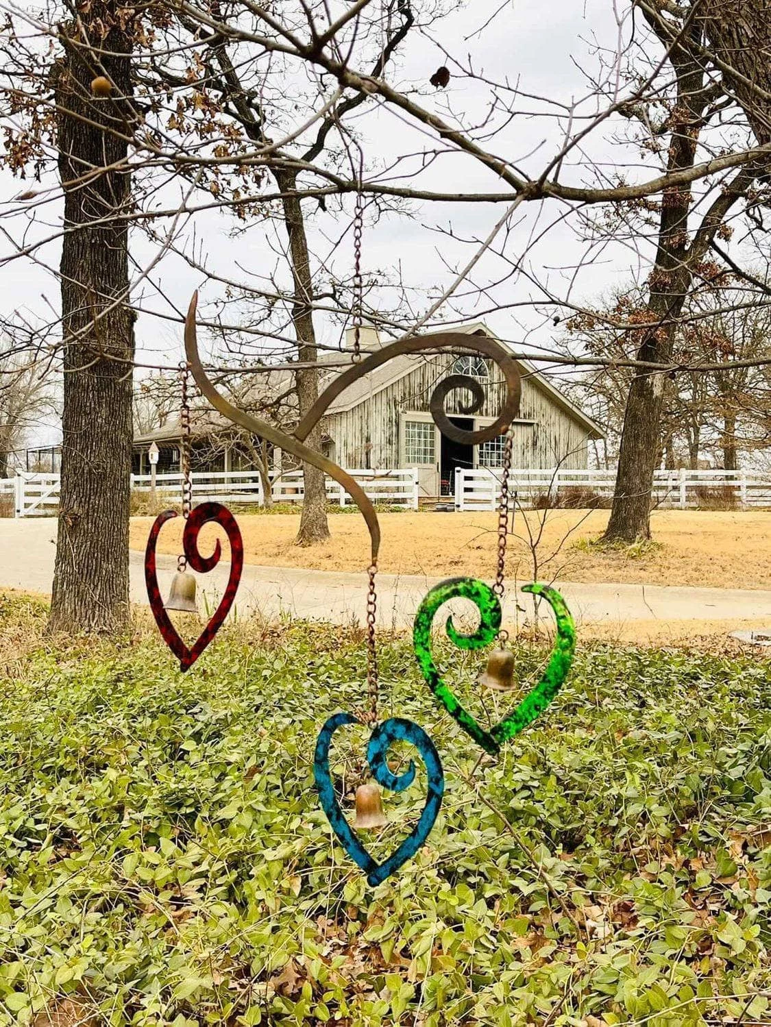 Happy Gardens Mobiles & Wind Chimes Scroll Hearts Multicolor Wind Chime 4 Happy Gardens Mobiles & Wind Chimes Scroll Hearts Multicolor Wind Chime