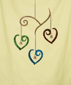 Happy Gardens Mobiles & Wind Chimes Scroll Hearts Multicolor Wind Chime