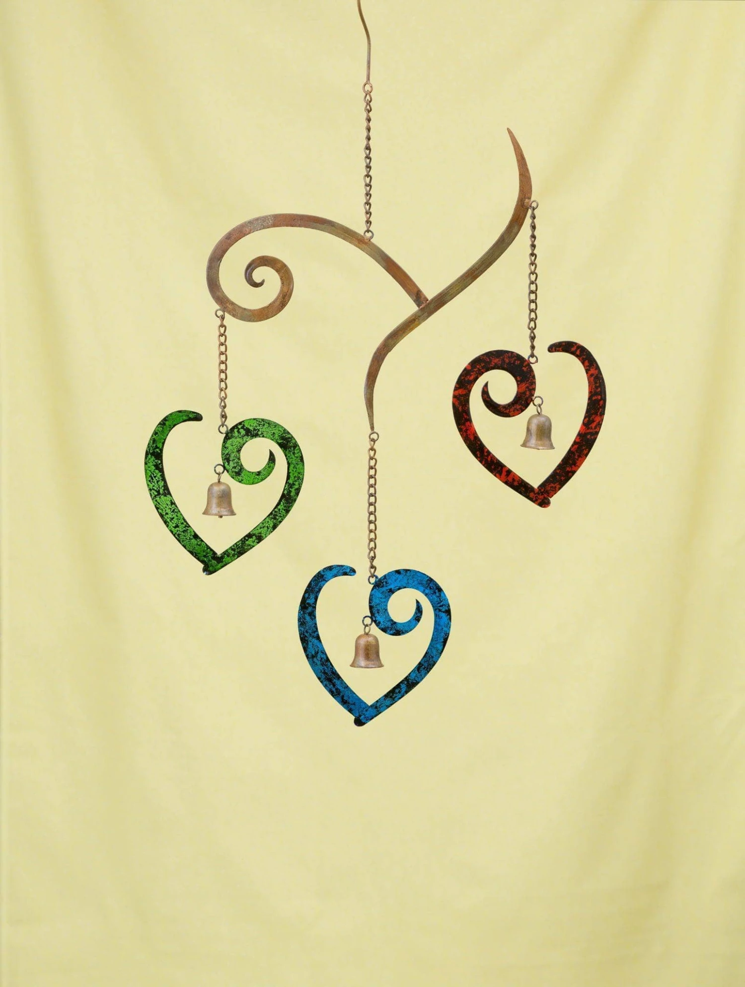 Happy Gardens Mobiles & Wind Chimes Scroll Hearts Multicolor Wind Chime 3 Happy Gardens Mobiles & Wind Chimes Scroll Hearts Multicolor Wind Chime