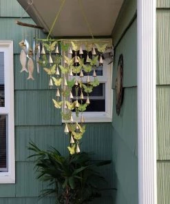 Happy Gardens Mobiles & Wind Chimes Shimmering Bells With Butterflies
