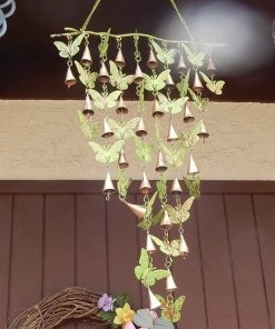 Happy Gardens Mobiles & Wind Chimes Shimmering Bells With Butterflies