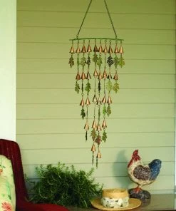 Happy Gardens Shimmering Bells With Small Leaves Mobiles & Wind Chimes