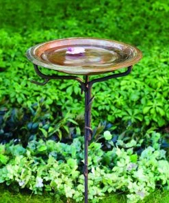 Happy Gardens Solid Copper Bird Bath With Twig Base Birdhouses/Baths