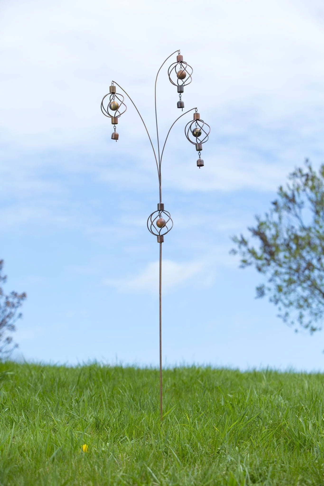 Happy Gardens Garden Stakes & Rain Gauges Spindle With Bells Garden Stake 3 Happy Gardens Garden Stakes & Rain Gauges Spindle With Bells Garden Stake