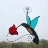 Happy Gardens Stained Glass Hummingbird Suncatcher 1 Happy Gardens Stained Glass Hummingbird Suncatcher