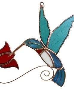 Happy Gardens Stained Glass Hummingbird Suncatcher