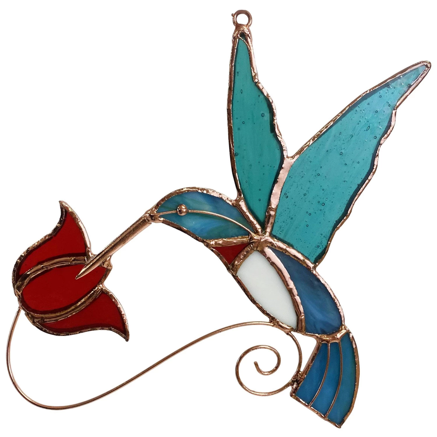Happy Gardens Stained Glass Hummingbird Suncatcher 4 Happy Gardens Stained Glass Hummingbird Suncatcher