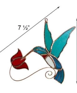 Happy Gardens Stained Glass Hummingbird Suncatcher 7 Happy Gardens Stained Glass Hummingbird Suncatcher