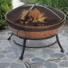 Happy Gardens Accessories Steel Outdoor Fire Bowl W/Screen