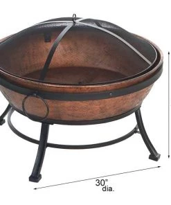 Happy Gardens Accessories Steel Outdoor Fire Bowl W/Screen