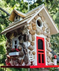 Happy Gardens Stone Cottage Bird House