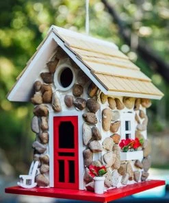 Happy Gardens Stone Cottage Bird House 11 Happy Gardens Stone Cottage Bird House