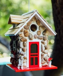 Happy Gardens Stone Cottage Bird House 12 Happy Gardens Stone Cottage Bird House