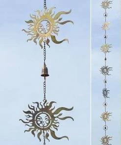 Happy Gardens Sun Face Flamed Rain Chain
