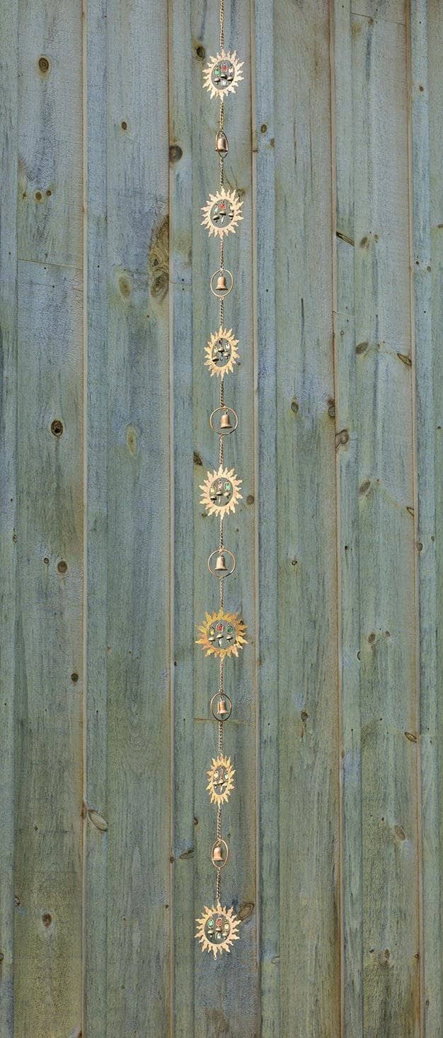 Happy Gardens Rain Chains Sun W/Dangles Rain Chain 3 Happy Gardens Rain Chains Sun W/Dangles Rain Chain