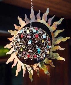 Happy Gardens Mobiles & Wind Chimes Sun With Ball And Dangles Wind Chime