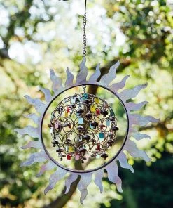 Happy Gardens Mobiles & Wind Chimes Sun With Ball And Dangles Wind Chime