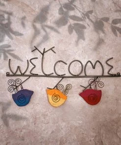 Happy Gardens Swirly Bird Welcome Sign