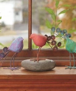 Happy Gardens Terra Cotta & Wire Birds Assorted Colors