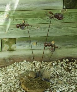 Happy Gardens Triple Bee With Spinning Wings Garden Statue Statues