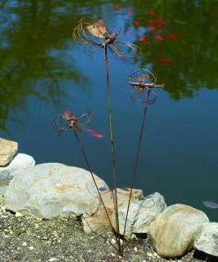 Happy Gardens Triple Butterfly With Spinning Wings Garden Stake Garden Stakes & Rain Gauges
