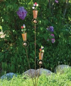 Happy Gardens Triple Flower Pot Garden Stake Garden Stakes & Rain Gauges