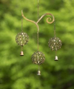 Happy Gardens Triple Sphere W/Dangles Wind Chime Mobiles & Wind Chimes