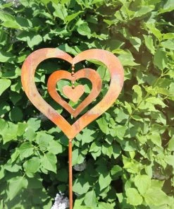 Happy Gardens Garden Stakes & Rain Gauges Triple Spinning Heart Garden Stake