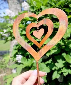 Happy Gardens Garden Stakes & Rain Gauges Triple Spinning Heart Garden Stake