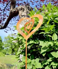 Happy Gardens Garden Stakes & Rain Gauges Triple Spinning Heart Garden Stake