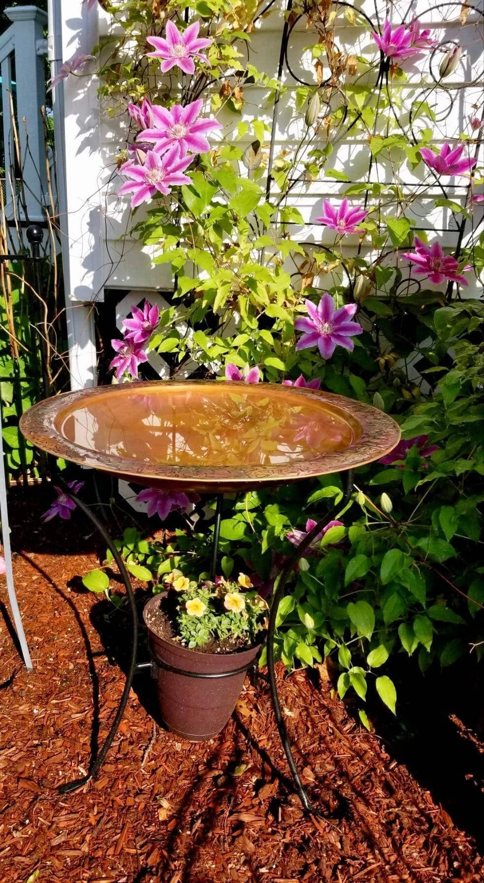 Happy Gardens Two Tier Bird Bath - Flamed Birdhouses/Baths 6 Happy Gardens Two Tier Bird Bath - Flamed Birdhouses/Baths