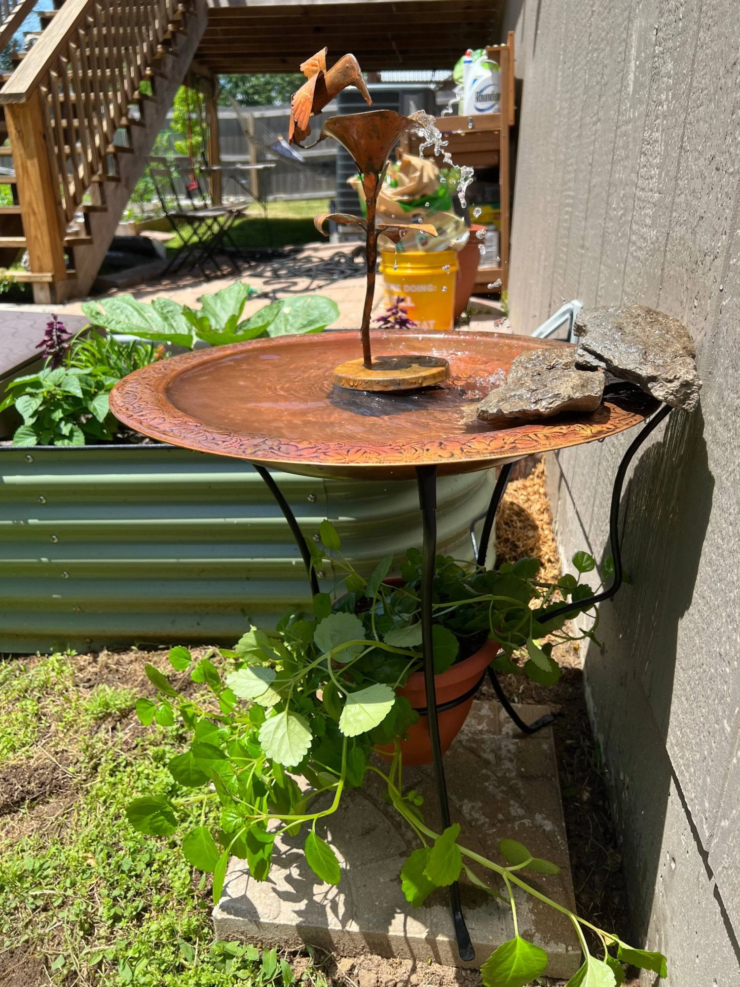 Happy Gardens Two Tier Bird Bath - Flamed Birdhouses/Baths 7 Happy Gardens Two Tier Bird Bath - Flamed Birdhouses/Baths