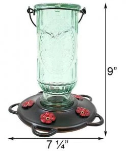 Happy Gardens Vintage Bottle Hummingbird Feeder