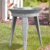 Happy Gardens Vintage Metal Bird Bath And Stand Birdhouses/Baths