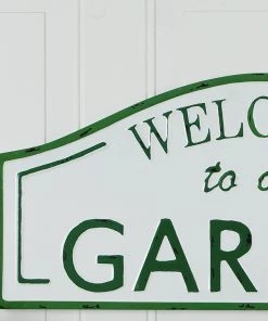 Happy Gardens "Welcome To Our Garden" Metal Sign With Gloss Finish