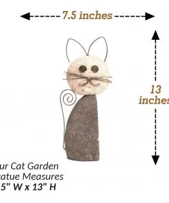 Happy Gardens Whiskered Cat Garden Statue Statues