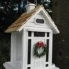 Happy Gardens White Christmas Cottage Bird Feeder