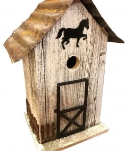 Happy Gardens White Stable Birdhouse Birdhouses/Baths